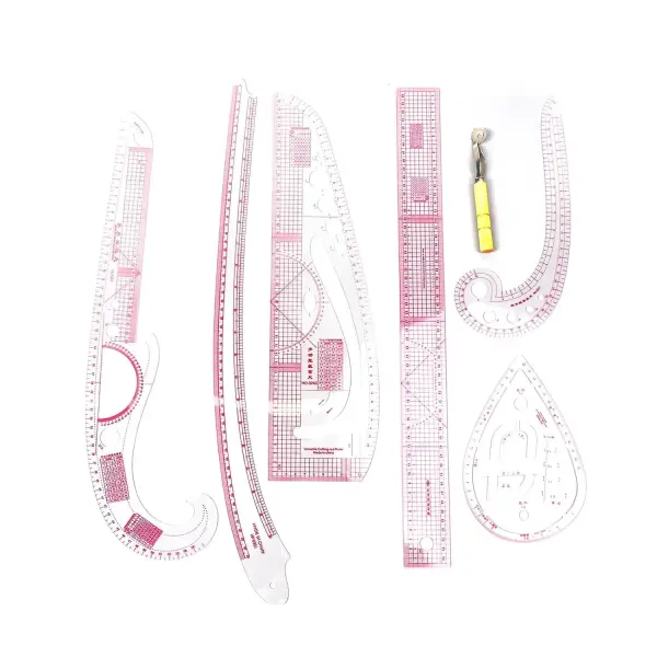 7pcs French Curve Ruler Set High Accuracy Complete Tools Sewing Rulers Set with Scale for Beginners Tailors Pattern Making