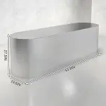 Retail Display Table with Brushed Stainless Steel Oval Base, Oval Shoes Display Stand & Reception Desk Includes Spacious Stainless Steel Countertop for Shopping Mall,51.18IN