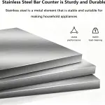 Retail Display Table with Brushed Stainless Steel Oval Base, Oval Shoes Display Stand & Reception Desk Includes Spacious Stainless Steel Countertop for Shopping Mall,51.18IN