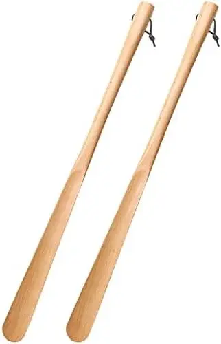 Extra Long Shoe Horn for Men - Classic Easy Grip Lifter for Seniors, Smooth Shoe Spoon with Lanyard - Perfect for Effortless Footwear Access and Comfort