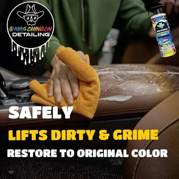 Mas Chingon Fine Leather Cleaner and Fine Leather Conditioner Kit for Use on Leather Apparel, Furniture, Car Interiors, Shoes, Boots, Bags & More (2-16 fl oz Bottles)