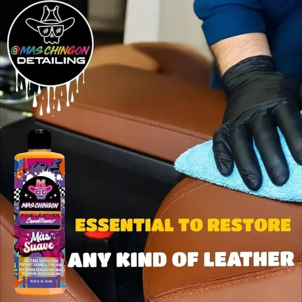 Mas Chingon Fine Leather Cleaner and Fine Leather Conditioner Kit for Use on Leather Apparel, Furniture, Car Interiors, Shoes, Boots, Bags & More (2-16 fl oz Bottles)