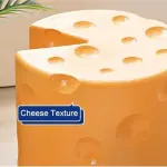 Cheese Shaped Resin Footrest Stool, Creative Cartoon Accent Seat for Bedroom Decor, Lightweight Garden Ottoman Side Table with Anti-Slip Base, Easy Care Home Furniture Accessory