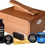 FOOTMATTERS Shoe Shine Valet Box - Hardwood Boot & Shoe Care