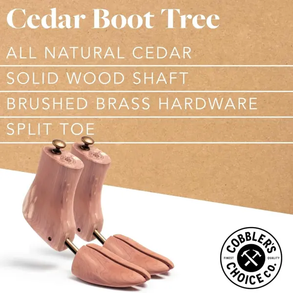 Cobbler's Choice Men's Cedar Boot Tree - All Natural Aromatic Cedar Wood - Premium Construction & Unbeatable Quality