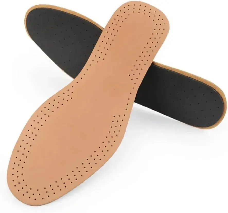 JSEIAJB Thin Breathable Deodorant Leather Insoles Instantly Absorb Sweat Replacement Inner Soles Shoes Insole Pads