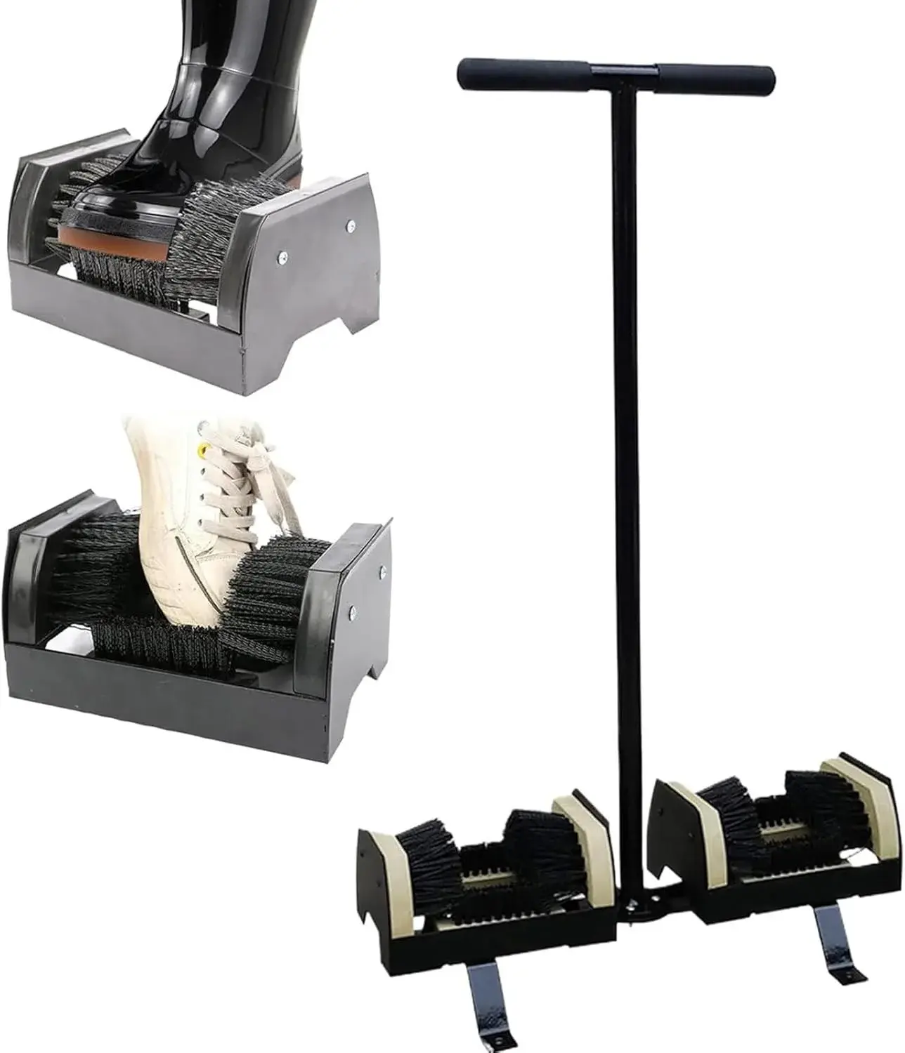 Powerful Outdoor Boot Cleaner Brush - Electric Scrubbing Brush & Heavy-Duty Shoe Scraper, Suede & Leather Cleaner, Floor-Mount Design for Ultimate Dirt Removal