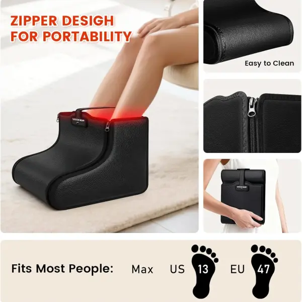 Viconor Red Light Therapy for Feet, Red Light Therapy Shoe Wraps for Feet and Ankle Neuropathy Relief - Portable Infrared Light Therapy Device for Foot & Ankle, Zipper Removable Adjustable Timer