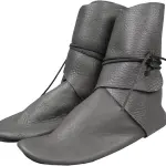 Syktkmx Mens Renaissance Boots Slip on Lace Up Medieval Cosplay Western Pirate Viking Tied Halloween Cuff Shoes