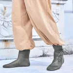 Syktkmx Mens Renaissance Boots Slip on Lace Up Medieval Cosplay Western Pirate Viking Tied Halloween Cuff Shoes