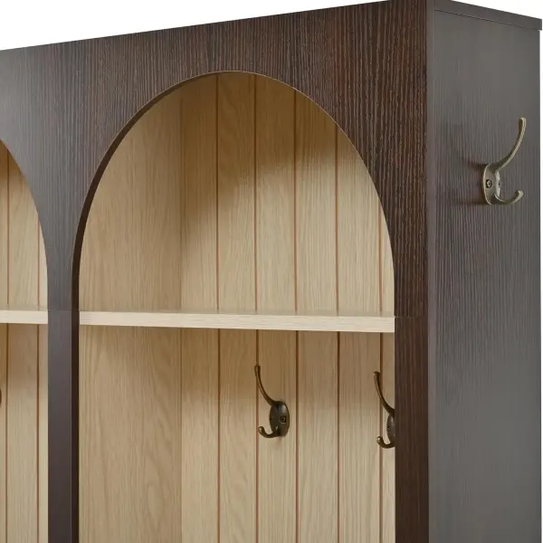 Hall Tree with Bench and Shoe Storage, Entryway Coat Rack with Hooks, Mudroom Bench with Storage and Seating, Clothes Racks for Hanging Closet, Coat Hanger Garment Storage Rack,A-1