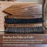 FootFitter Ultimate Shoe Care Kit with Premium Shine Brushes & Suede Tools | Lifts Surface Dirt, Enhances Natural Finish & Helps Maintain Texture on Leather, Nubuck & Other Materials (Made in Germany)