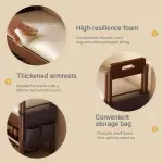 Solid Wood Shoe Storage Bench with Padded Seat and Arm Entryway Bench with Shelf Shoes Organizer Rack for Front Door Entrance Hallway(45 * 30 * 64cm/17.7 * 11.8 * 25.2in)