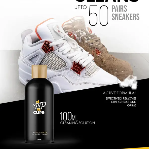 Crep Protect Sneaker Cleaner Kit - Deep Cleaning Shoe Cleaner for White Shoes, Leather, Suede, Nubuck & Canvas | Brush, Solution & Microfiber Cloth Included