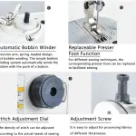 Electronic Sewing Machines 220V Automatic Flat Car 550W Sewing Machine, Household Electric Sewing Machine without Table
