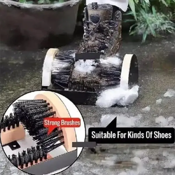 Heavy-Duty Stiff Shoe Cleaning Brush - Durable Boot & Shoe Cleaner with Stable Base for Effective Dust & Dirt Removal, Perfect for Indoor & Outdoor Use