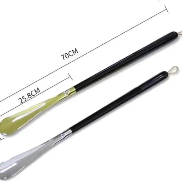 Extra Long 27.6 Inch Wooden Shoe Horn Boot Spoon Easy Wear Helper for Seniors Adults Men Women Kids Shoe Helper Shoe Spoon Boot Spoons Shoehorns,Gold