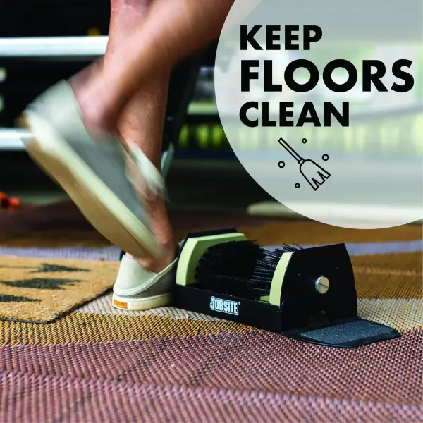 Jobsite Boot Scrubber - Outdoor Shoe Scraper Cleaner Brush - Extra Wide
