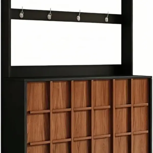 Freestanding Coat Rack with Shoe Cabinet Household Entryway Hall Tree Storage Shelf for Corridor Shoe Cupboard(Large)