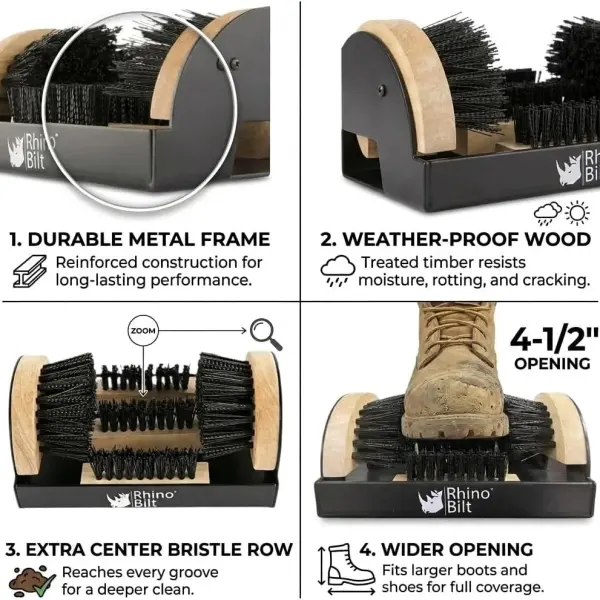Boot Scraper, Outdoor Shoe Scrubber Cleaner, Heavy Duty Boot Brush, Deluxe Extra Wide