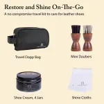 FootFitter Premium Shoe Cream Polish Kit – Leather Conditioning Creams, Shine Cloths, Applicators & Shoe Care Travel Bag