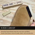 Blackrock Suede Care Kit, Horsehair Brush and Gum Eraser Block, Made in USA