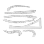 Goshyda Sewing Pattern Making Tools Durable Clear Scale Ruler Set for Fashion Design Drafting, 7Pcs for Tailors and Sewing Enthusiasts