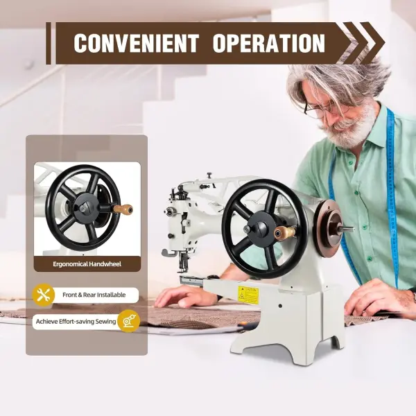 Hand Cobbler Sewing Machines, Leather Patcher Industrial Leather Sewing Machine Heavy Duty Shoe Repair Machine Sewing Speed 500stitches/Min for Sewing and Repairing Thick Materials