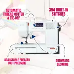 Bernette B38 Computerized Sewing Machine for Quilting & Embroidery with Free Tote Bag – Heavy-Duty, Portable with LCD Display for Seamless Stitching & Creative Sewing Projects