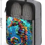 Ocean Seahorse 52 Shoe Bag Travel Shoe Storage Pouch Portable Shoes Bags with Zipper Handle 13.7X9.4 In