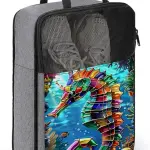 Ocean Seahorse 52 Shoe Bag Travel Shoe Storage Pouch Portable Shoes Bags with Zipper Handle 13.7X9.4 In