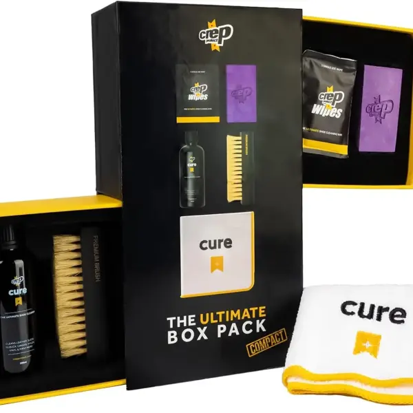 Crep Protect Shoe Care Pack - COMPACT Premium Sneaker Cleaning Kit with 9 x Sneaker Wipes, 1 x Suede & Nubuck Eraser, 3.38 Oz Cleaning Solution, Microfibre Cloth & Brush