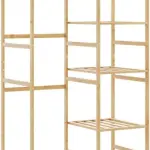 Natural Bamboo Clothes Rack 39.4 x 19.7 x 72.6 Inches, Ample Storage for Clothes Shoes Accessories, Durable Minimalist Design for Bedroom Hallway, Easy Care Versatile