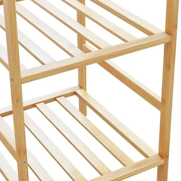 Natural Bamboo Clothes Rack 39.4 x 19.7 x 72.6 Inches, Ample Storage for Clothes Shoes Accessories, Durable Minimalist Design for Bedroom Hallway, Easy Care Versatile