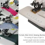 Portable Desktop Blind Hem Sewing Machine, Compact Stitcher for Dress Skirt Coat Curtain Repair, Professional Grade Invisible Stitching Tool for Home Tailoring and Fabric Projects