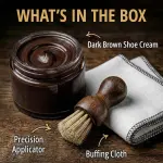 Eagle Shoe Cream Polish Kit – 3 Piece Boot & Shoe Polish with Shoe Cream, Shine Cloth & Applicator