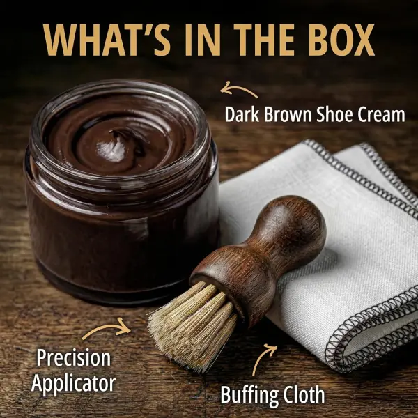 Eagle Shoe Cream Polish Kit – 3 Piece Boot & Shoe Polish with Shoe Cream, Shine Cloth & Applicator