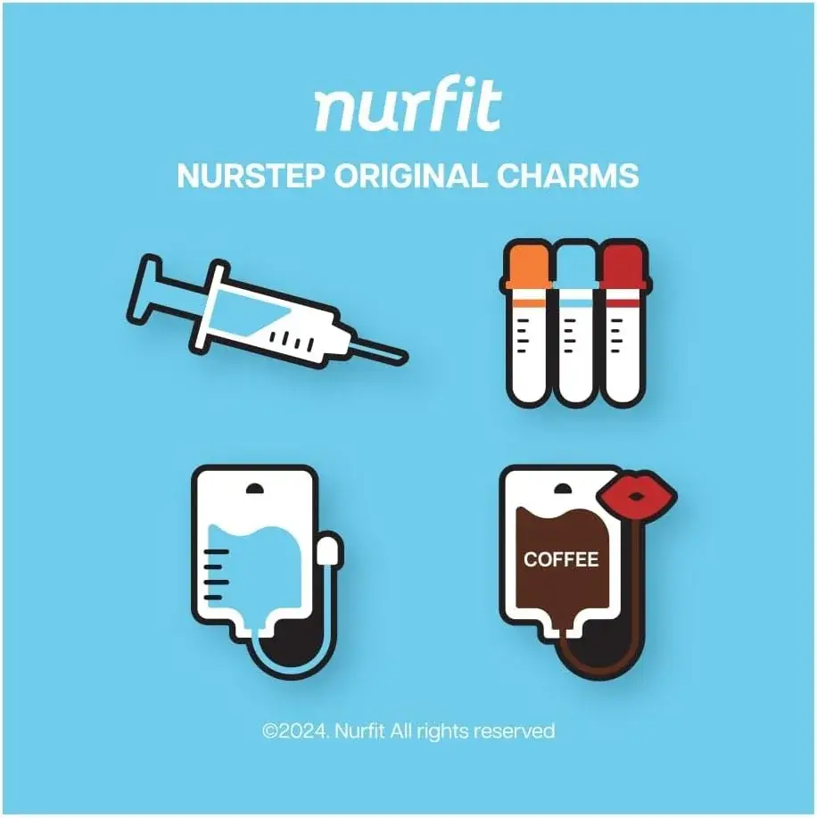 Nursing Themed Shoe Charms Accessories Compatible Only with NURSTEP Work Clogs & Mules Fun Decoration Items for Healthcare Medical Hospital Professionals and Operating Room