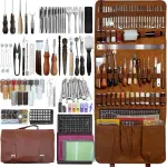 ESMING Leathercraft Kit & Tool Set - Leather Stamping, Sewing, Punching, Engraving, Carving Tools for Leather Working, Custom Handbag Making, Professional Crafting Supplies