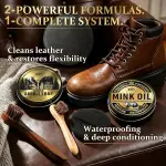 Leather Boot Care Kit – Mink Oil,Saddle Soap for Leather, Applicators & Sponge,Flannel bag – Leather Care Kit,Boot Cleaning Kit,Leather Shoe Care Kit for Cowboy Boots,Work Boots,Shoes