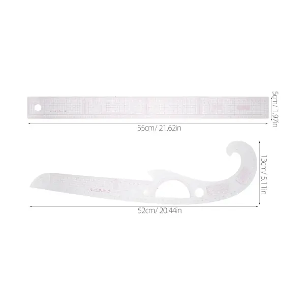 Curve Ruler Set for Pattern Making and Sewing, 2pcs French Curve Plastic Rulers for Clothing Design and Tailoring, Sewing Tools for Fashion Designers and Quilting