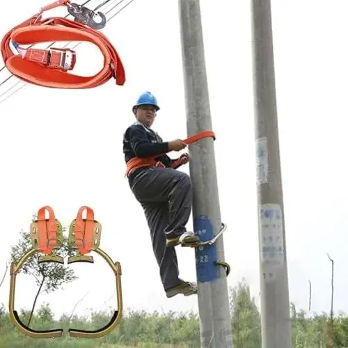 Adjustable Climbing Shoes for Linemen & Electricians, Lightweight Tree Climbing Spikes Set, 330 lbs Load Capacity, Safe & Portable Gear for Professionals