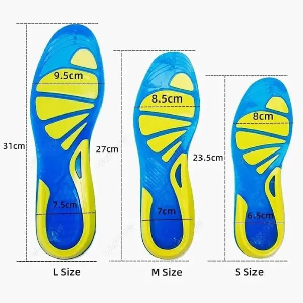 JSEIAJB Sport Running Silicone Gel Insoles for Feet Man Women Massaging Shock Absorption Orthopedic Soles