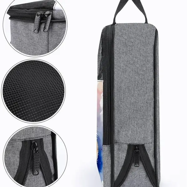 Watercolor Hamster Shoe Bag Travel Shoe Storage Pouch Portable Shoes Bags with Zipper Handle 13.7X9.4 In
