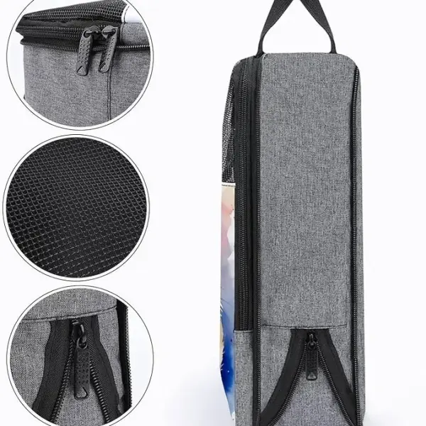 Watercolor Hamster Shoe Bag Travel Shoe Storage Pouch Portable Shoes Bags with Zipper Handle 13.7X9.4 In