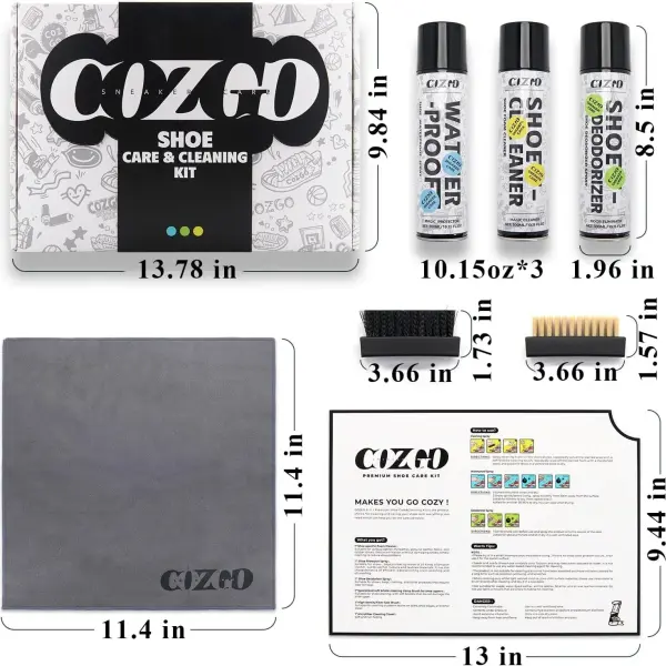 COZGO Protect Shoe Protector Spray, Rain & Stain Waterproof Shoe Spray, Nano Protection for Sneaker, Suede, Leather,10.15FlOz