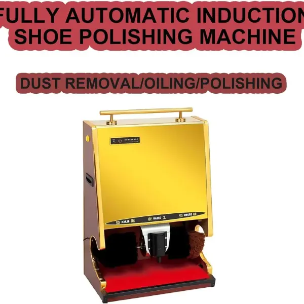 Electric Shoe Polisher Machine, 145W Fully Automatic Induction Shoe Polishing Machine, Stainless Steel Body, Polishing Fiber Soft Brush, Automatic Induction, for Home Hotel Bank