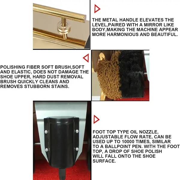 Electric Shoe Polisher Machine, 145W Fully Automatic Induction Shoe Polishing Machine, Stainless Steel Body, Polishing Fiber Soft Brush, Automatic Induction, for Home Hotel Bank