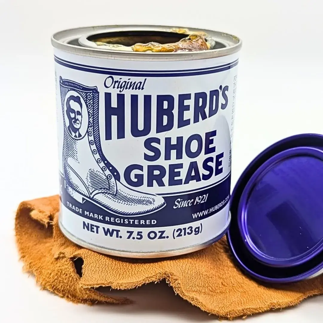Huberd's Shoe Grease 7.5 oz, Leather Conditioner and Waterproofer for Boots, Shoes, Saddles, and Gear. Beeswax and Pine Tar Formula. Since 1921.