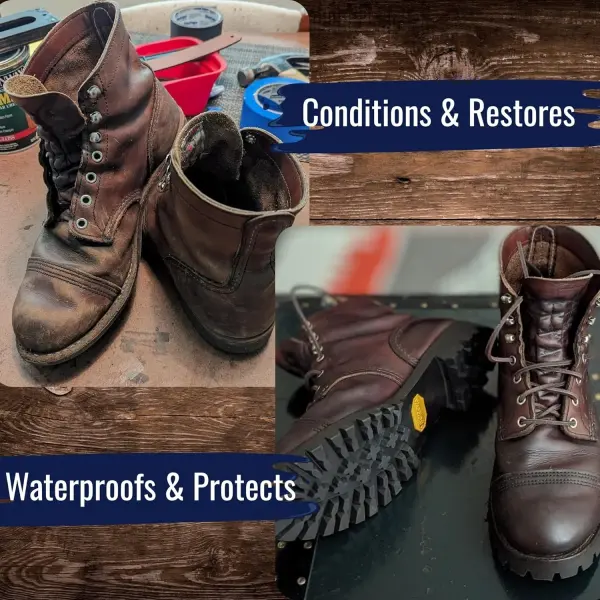 Huberd's Shoe Grease 7.5 oz, Leather Conditioner and Waterproofer for Boots, Shoes, Saddles, and Gear. Beeswax and Pine Tar Formula. Since 1921.